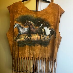 Wild Horses Custom Beaded Fringe Top